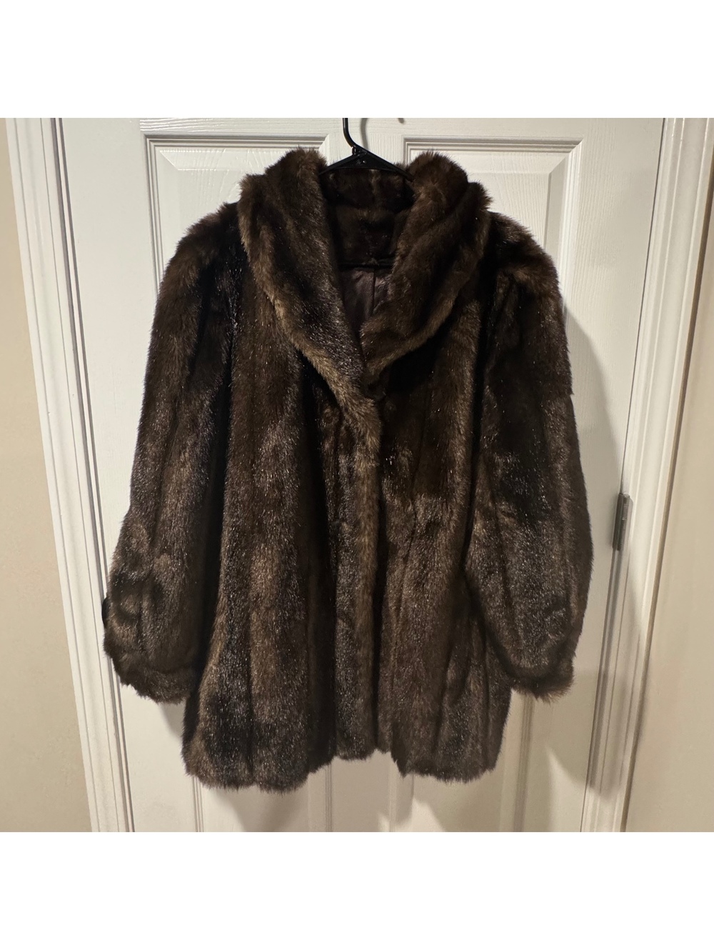 Vintage Hillmoor Brown Faux Fur Coat-XL